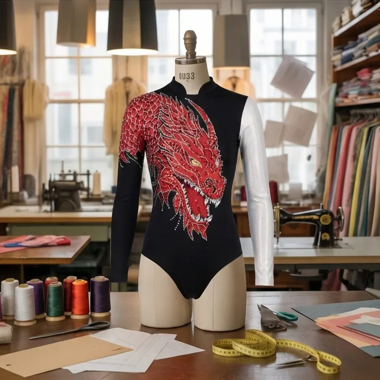 Maillot exclusivo con diseño de dragón artesanal